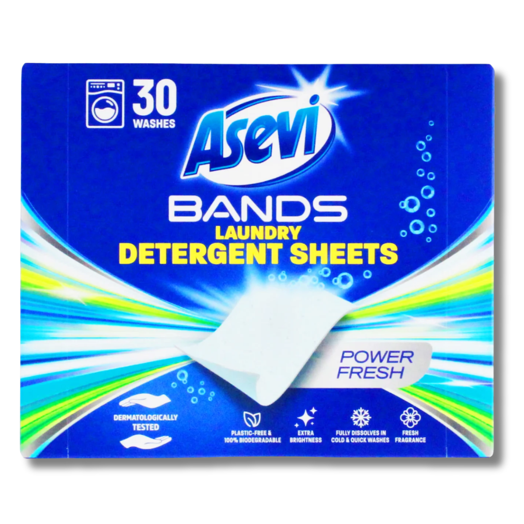 Asevi Bands Power Fresh Laundry Detergent Sheets 30pk