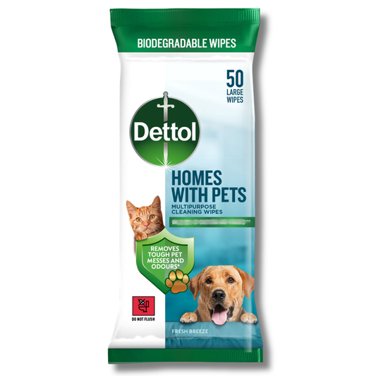 Dettol Homes With Pets Multipurpose Wipes Fresh Breeze 50pk