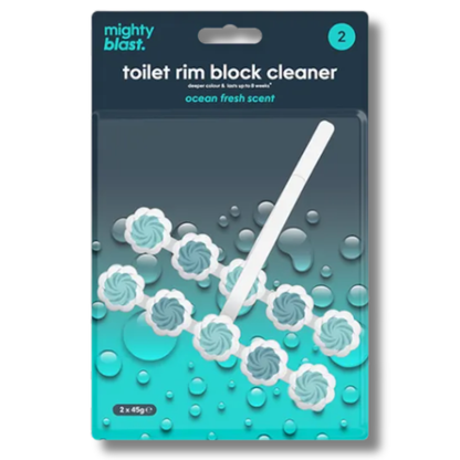 Mighty Blast Toilet Rim Block Cleaner Ocean Fresh 2x45g