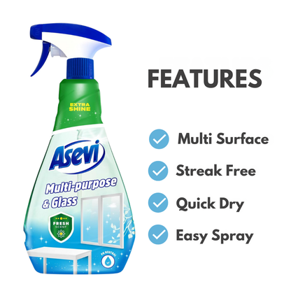 Asevi Multipurpose & Glass Spray 750ml