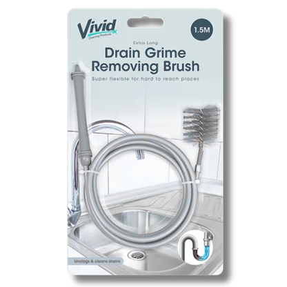 Vivid Extra Long Drain Grime Removing Brush 1.5m