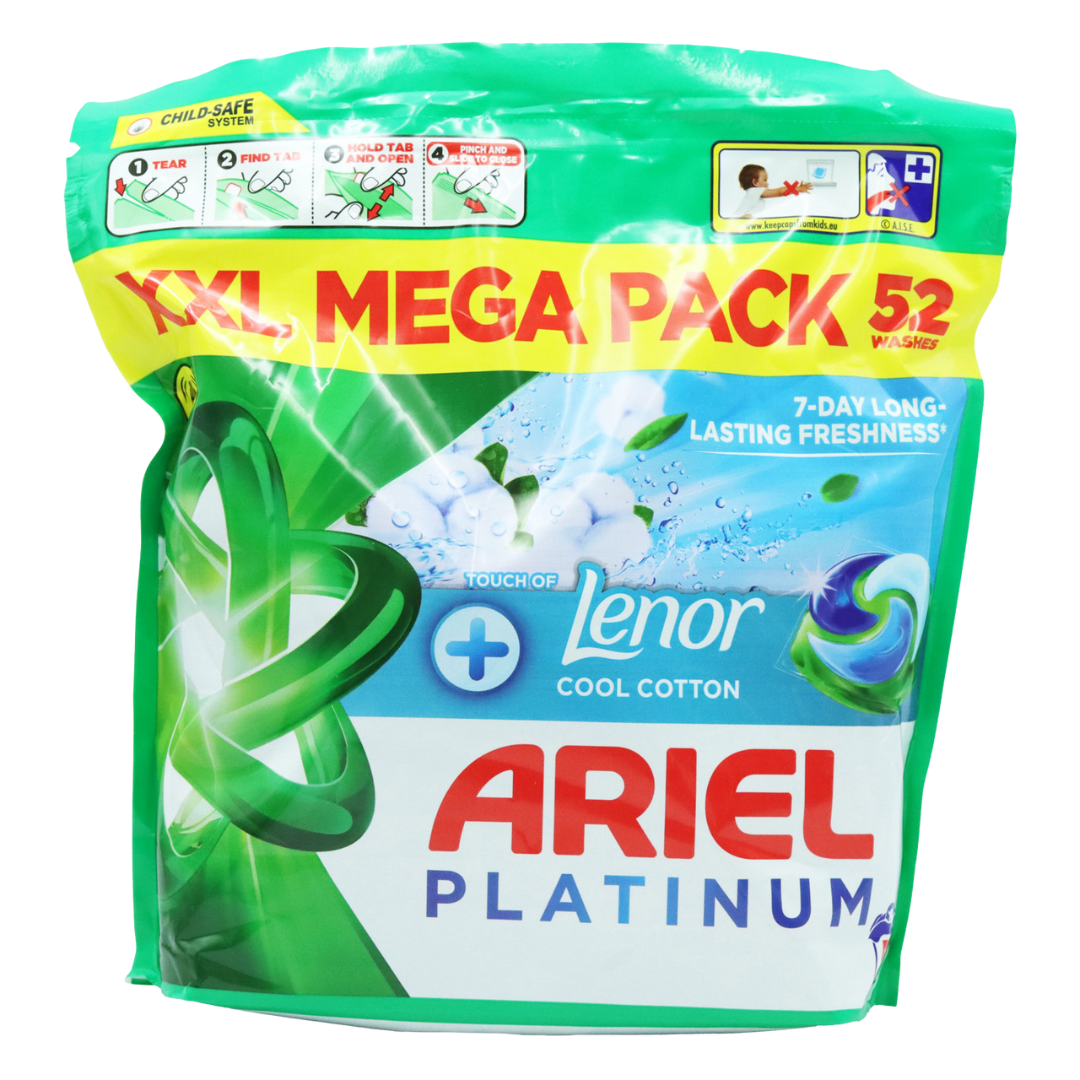 Ariel Platinum PODS + Lenor Cool Cotton 52 vask