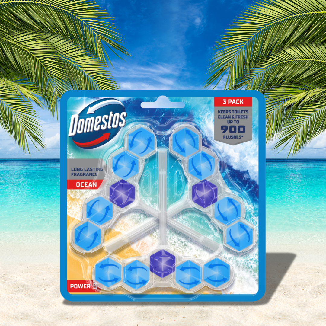 Domestos Power 5 Toilet Block Ocean 3pk