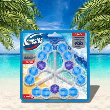 Domestos Power 5 Toilet Block Ocean 3pk