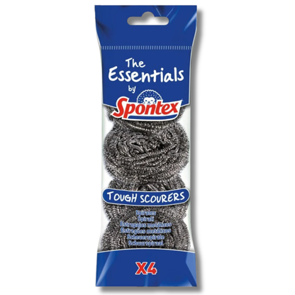 Spontex Essentials Tough Scourers 4pk