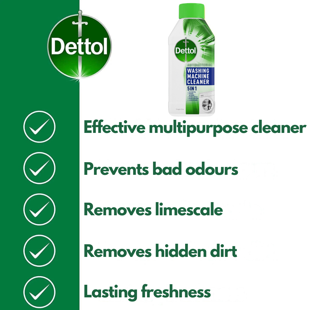 Dettol 5in1 Washing Machine Cleaner 250ml