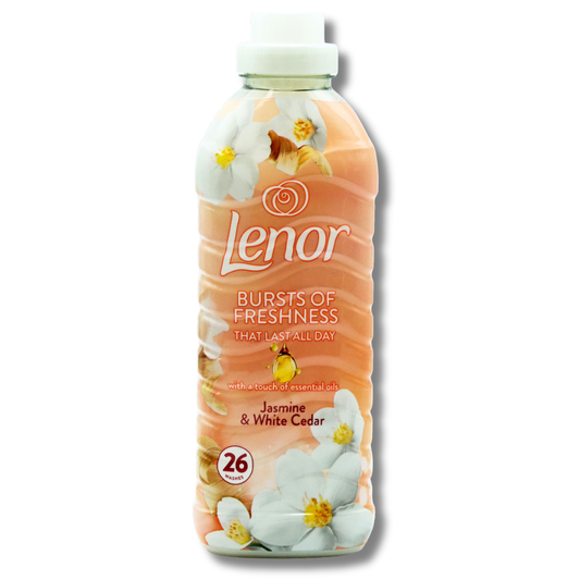 Lenor 26w 858ml Fabric Softener Jasmine & White Cedar