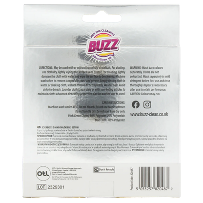 Buzz Microfibre Cloths 3pk
