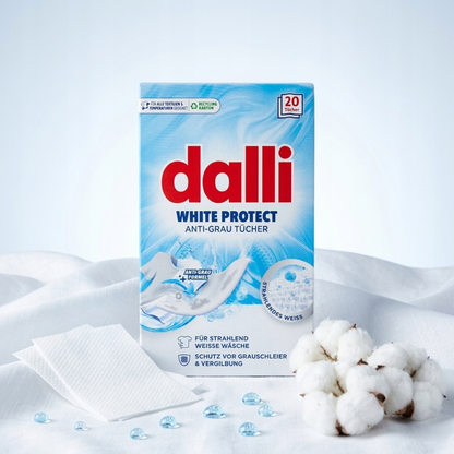 Dalli Black Protect Fargefangende Vaskeark for Hvitt Tøy 20 stk