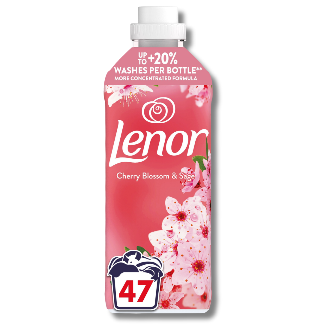 Lenor 47 wash 987ml Fabric Softener Cherry Blossom & Sage Ultra Consentrated