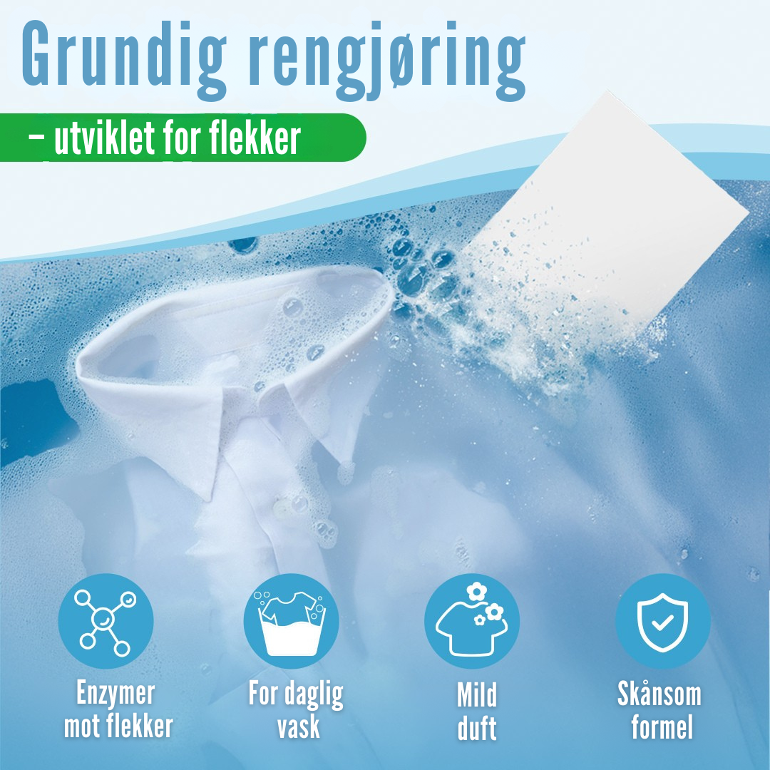 Flekkfritt Tøyvaskeark Aqua Breeze 50 ark <100 vask