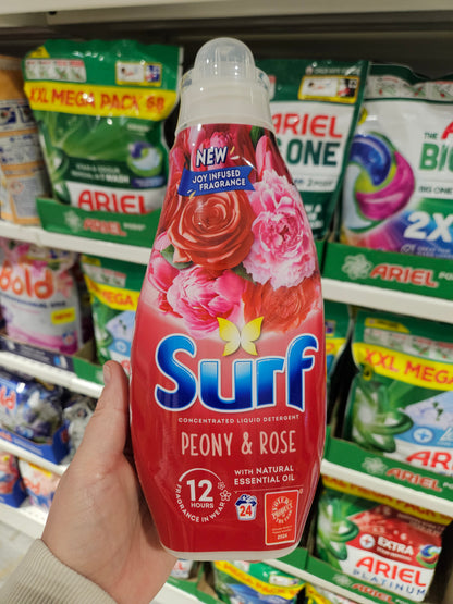 Surf Concentrated Liquid Detergent Peony & Rose 24w 648ml