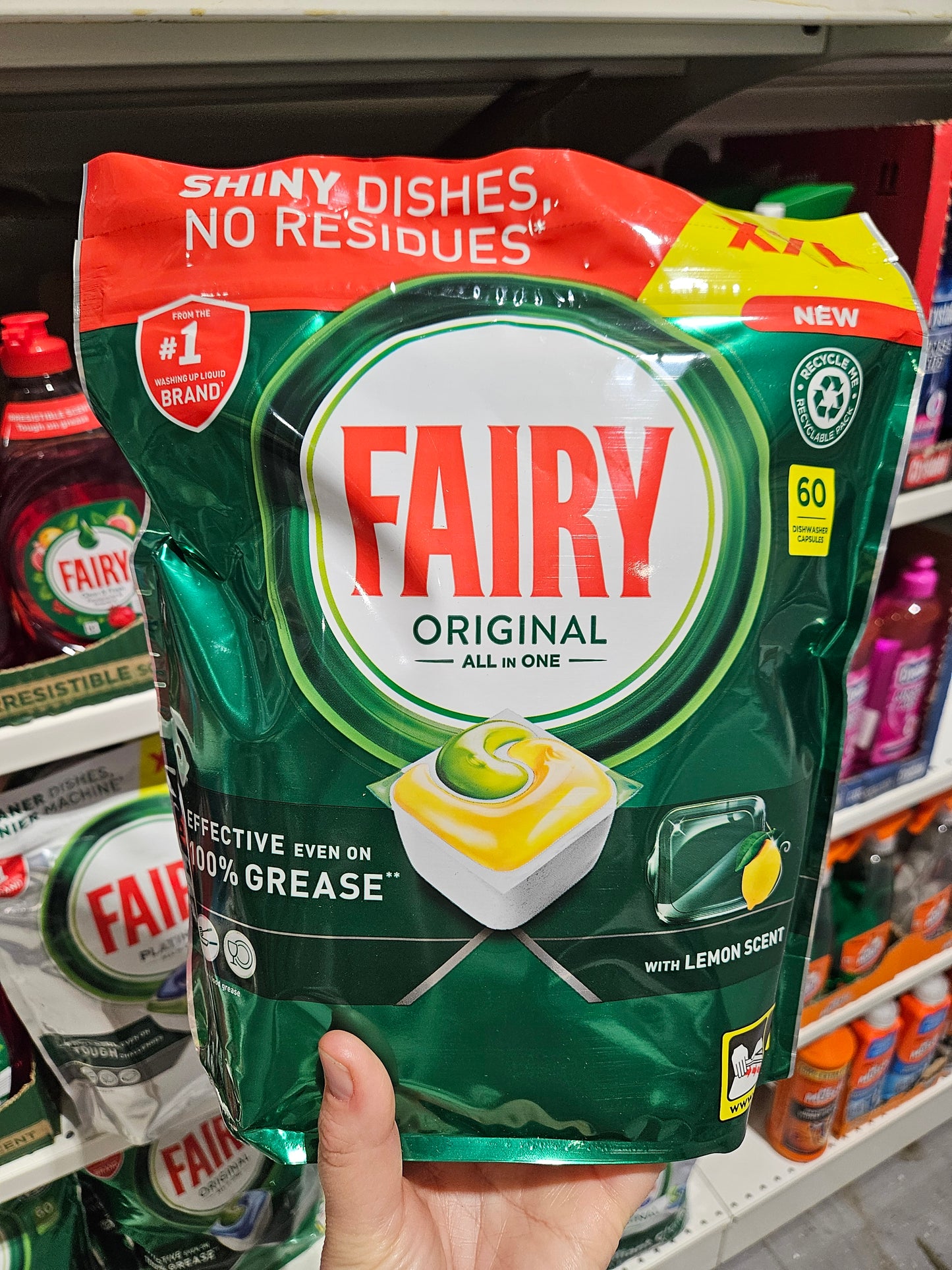 Fairy Original All in One Dishwasher Capsules Lemon 60pk
