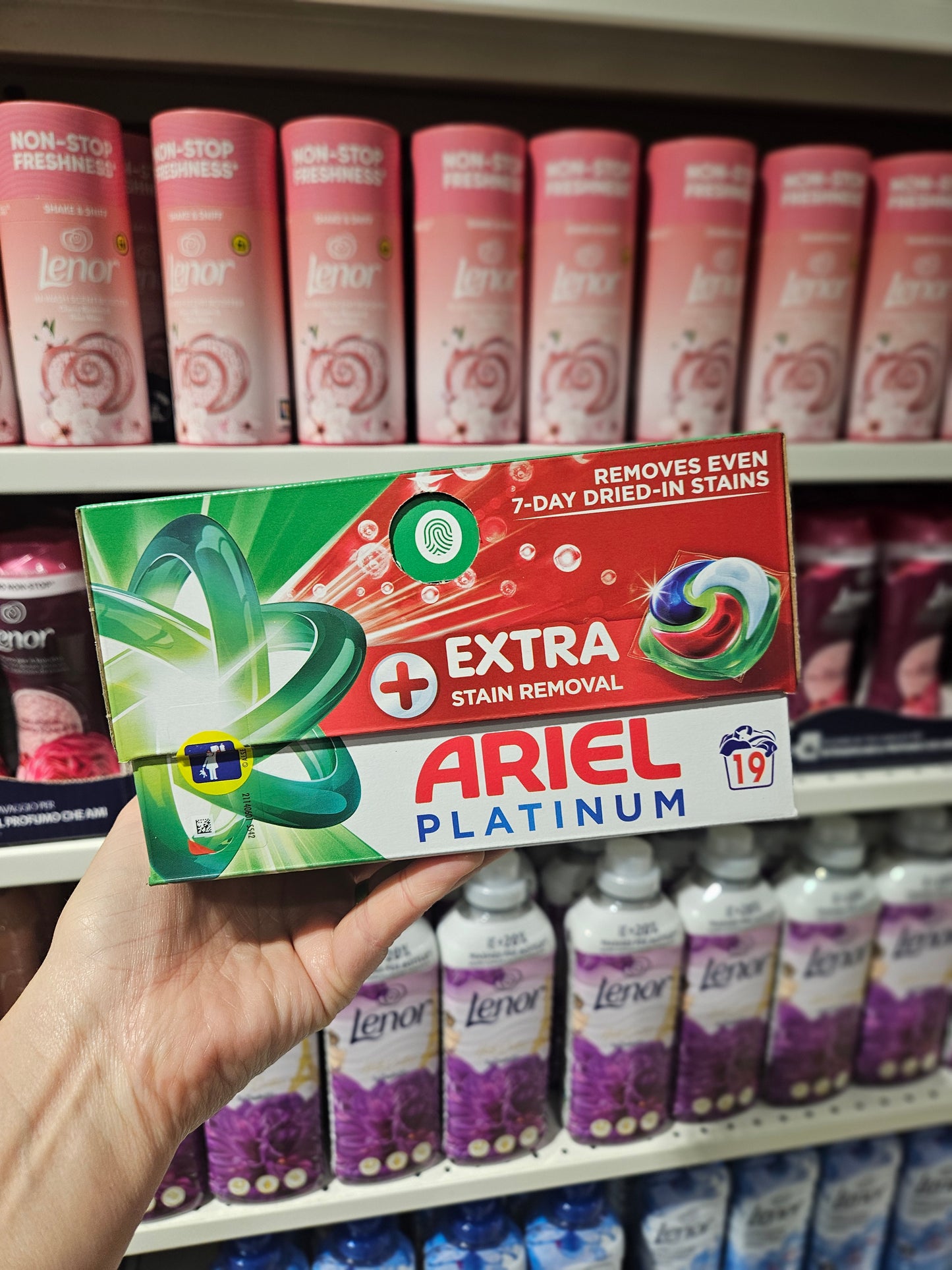 Ariel Platinum Pods +Extra Stain Removal 19 vask