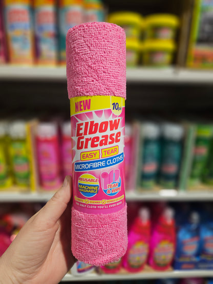 Elbow Grease Easy Tear Microfibre Cloths 10pk