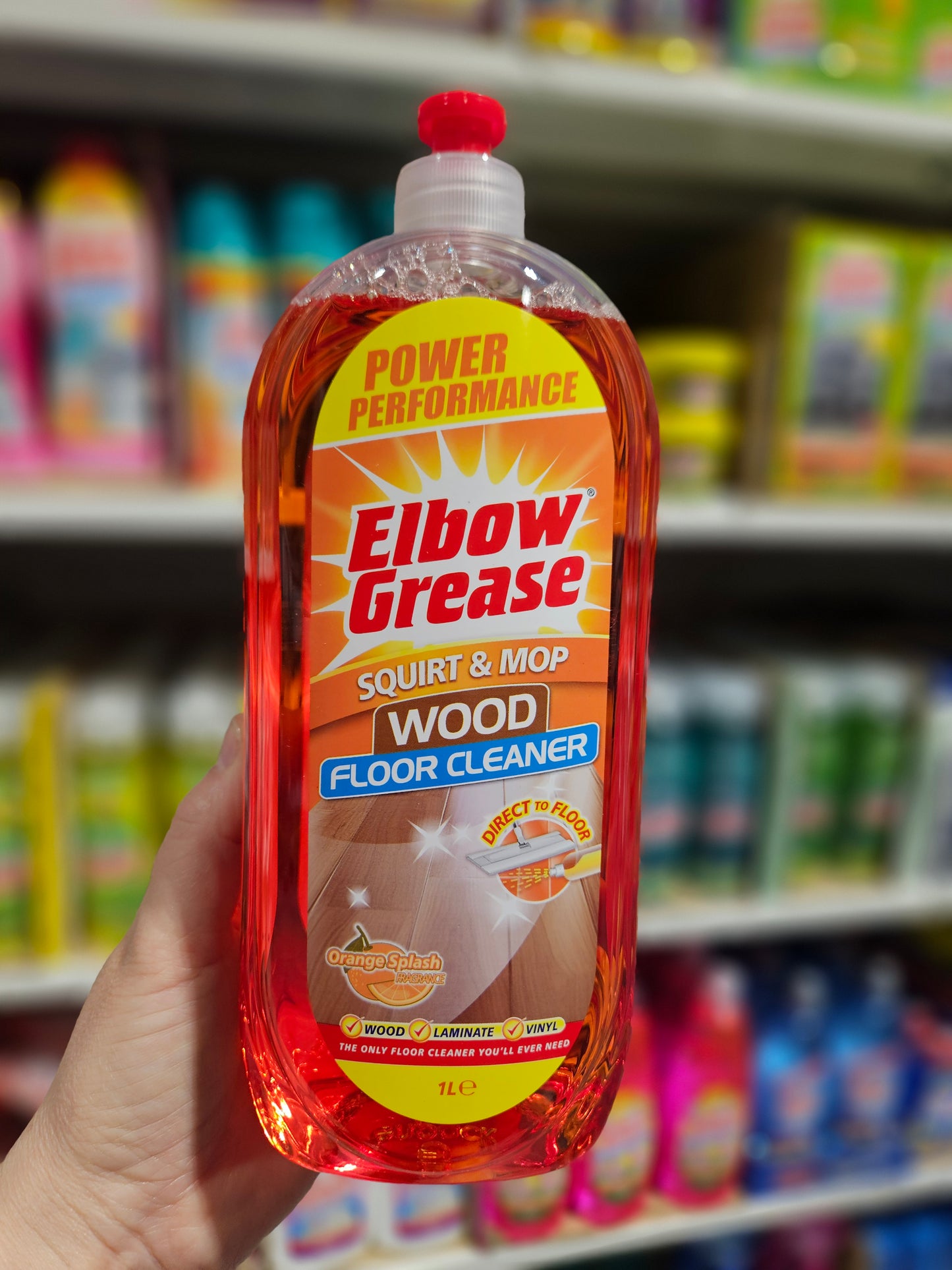 Elbow Grease Squirt & Mop Wood Floor Cleaner Orange Scent 1L