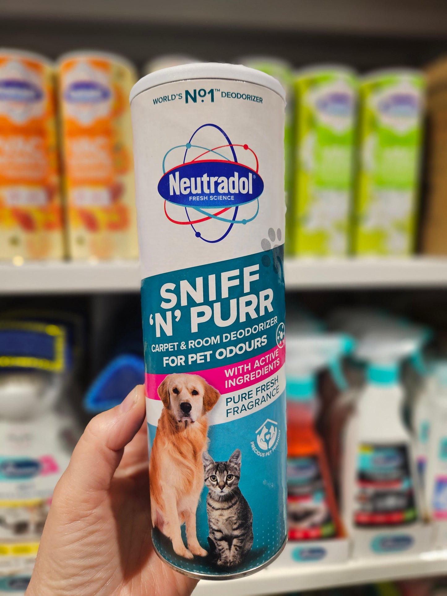 Neutradol Sniff ’n’ Purr Carpet & Room Deodorizer for Pet Odours 525g
