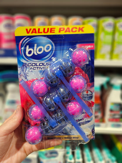 Bloo Colour Active+ Toilet Rim Block Fresh Flowers 3x50g