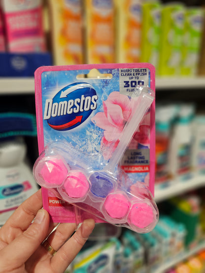 Domestos Power 5 Toilet Rim Block Pink Magnolia 55g
