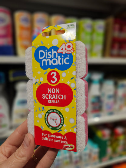 Dishmatic Non- Scratch Refills – Erstatningssvamper 3pk
