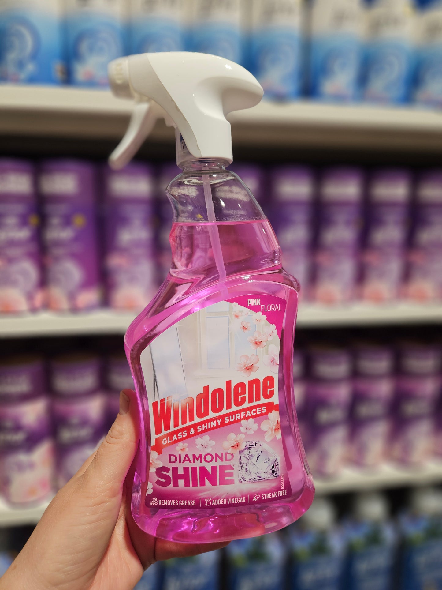 Windolene Diamond Shine Glass Cleaner Spray Pink Floral 750ml
