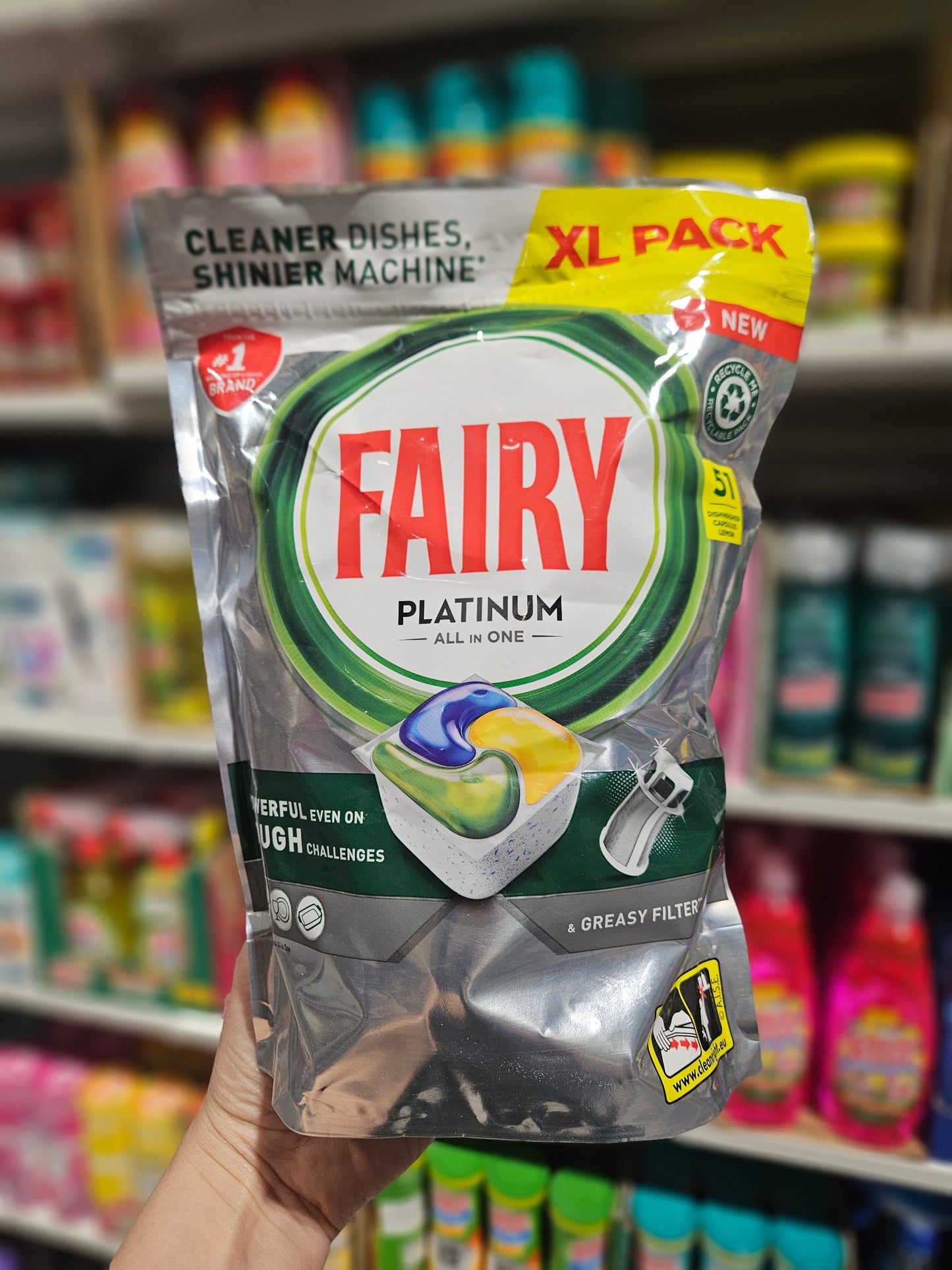 Fairy Platinum All In One Dishwasher Tablets Lemon 51pk