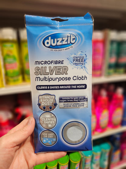Duzzit Microfibre Silver Multipurpose Cloth 30x25cm