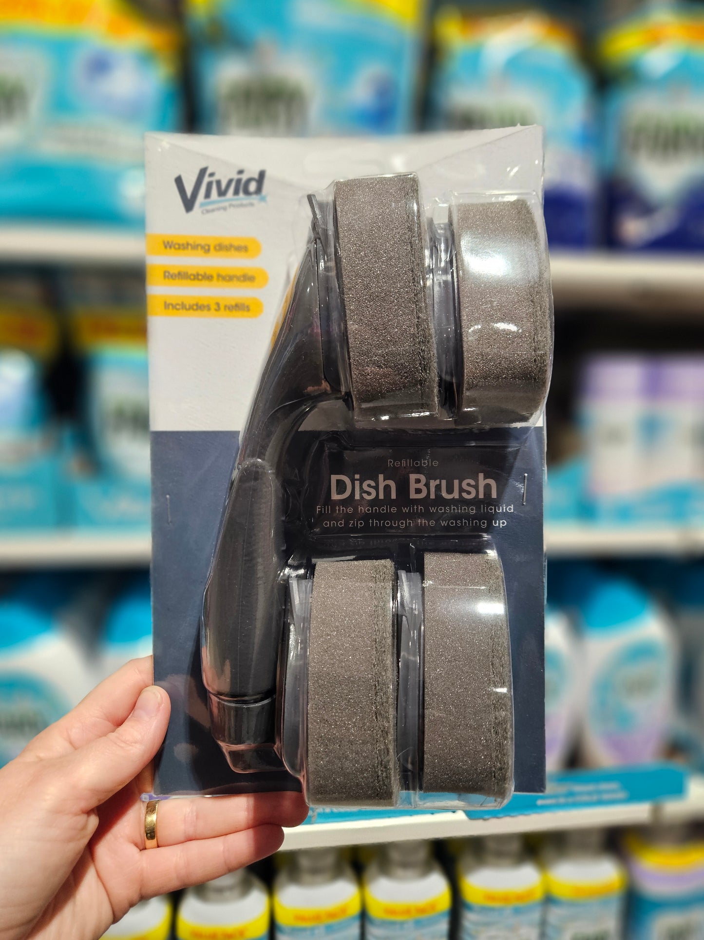 Vivid Dish Brush with Refillable Handle m/3 refill
