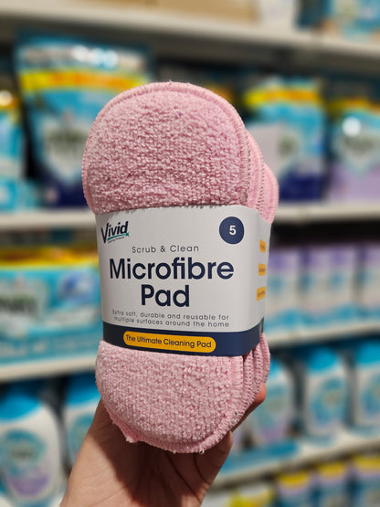 Vivid Scrub & Clean Microfiber Pad 5pk Div.Farger