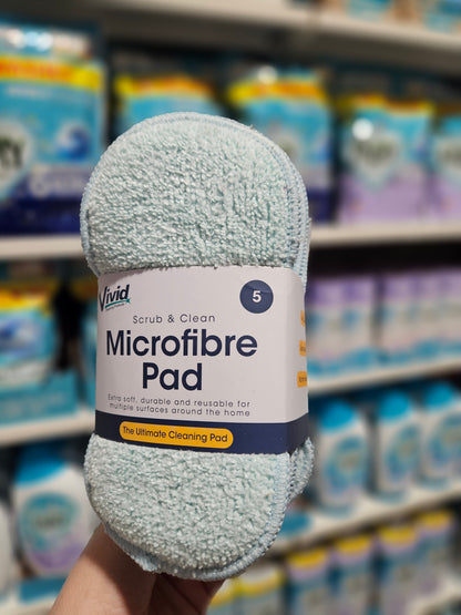 Vivid Scrub & Clean Microfiber Pad 5pk Div.Farger