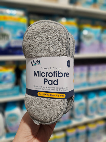 Vivid Scrub & Clean Microfiber Pad 5pk Div.Farger