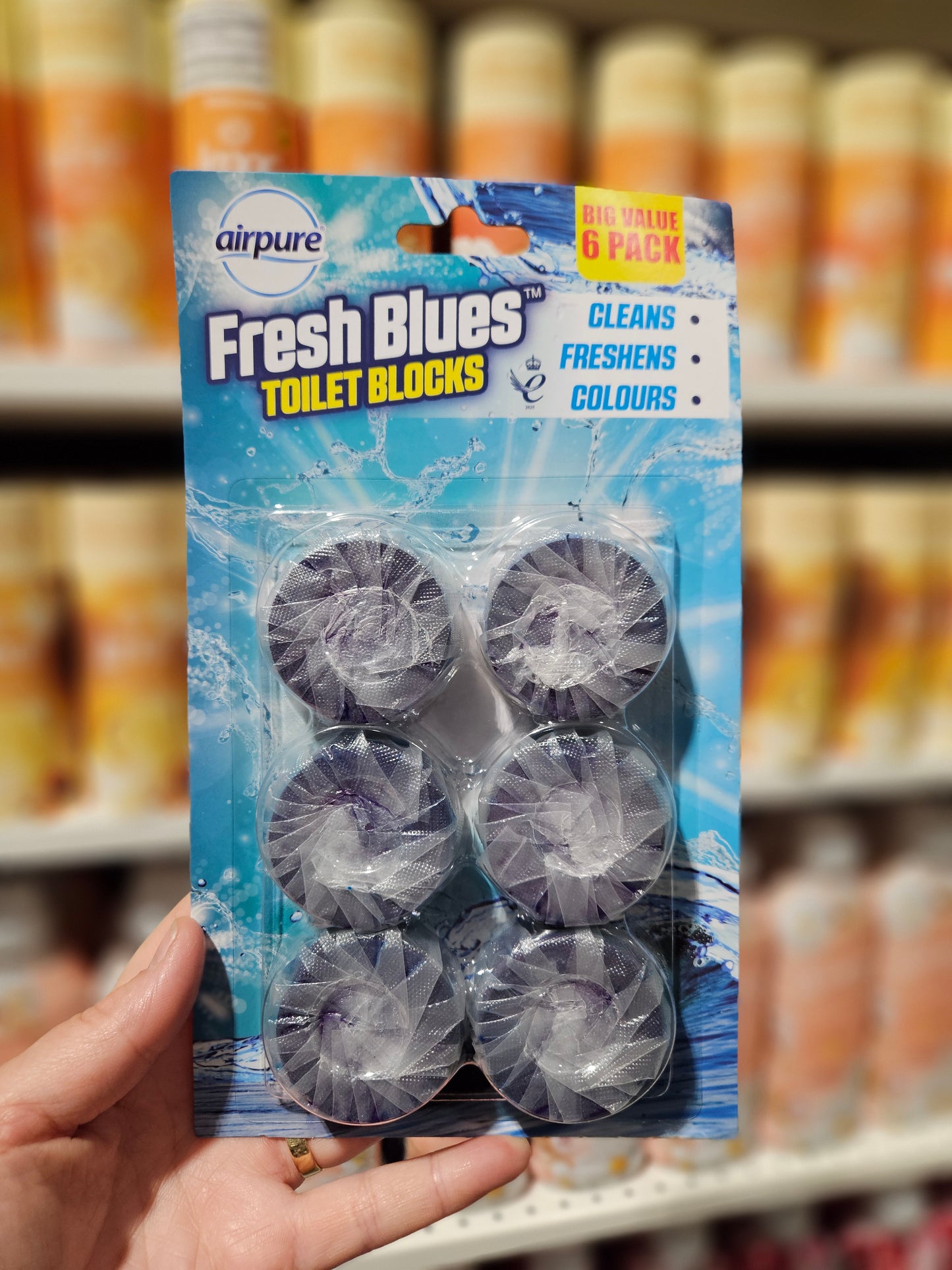 Airpure Fresh Blues Toilet Blocks 6pk