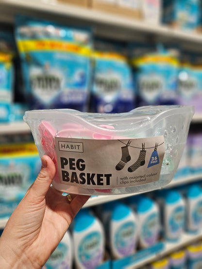 Habit Pastel Peg Basket w/ 36 pegs