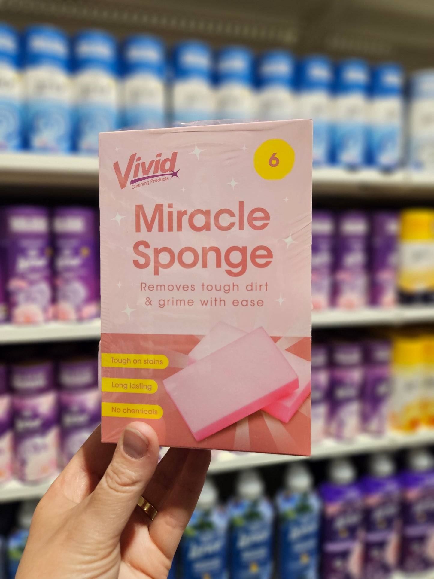 Vivid Pink Miracle Sponge 6pk