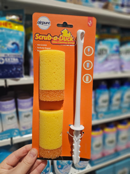 Airpure Scrub-a-Duck Glass Cleaning Sponge w/Handle