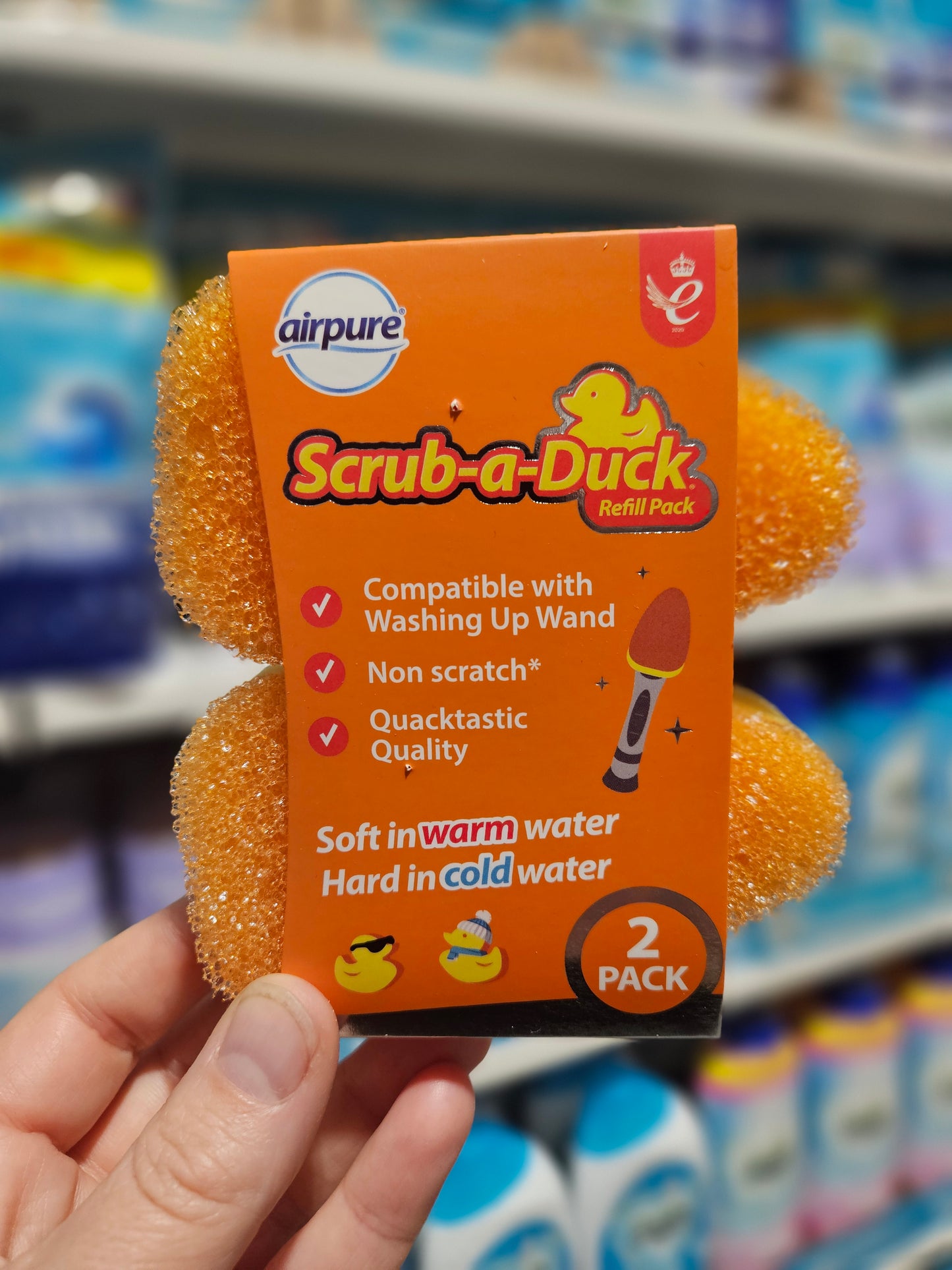 Airpure Scrub-a-Duck Washing Up Wand Refill 2pk