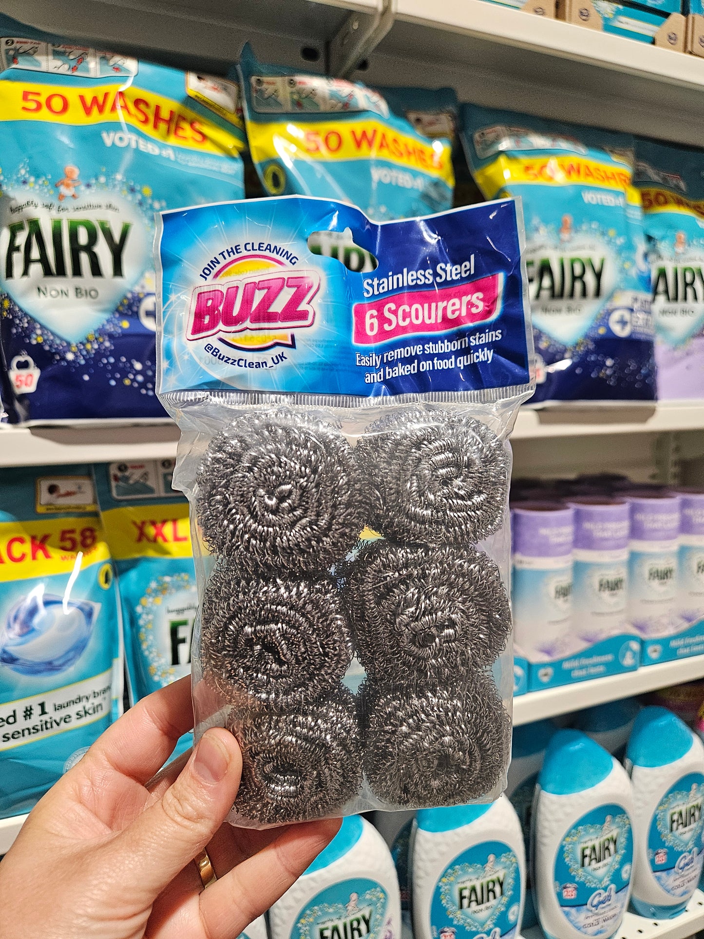 Buzz Stainless Steel Scourers 6pk