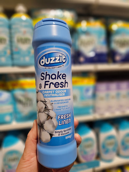 Duzzit Shake & Fresh Carpet Odour Neutraliser Fresh Linen 500g
