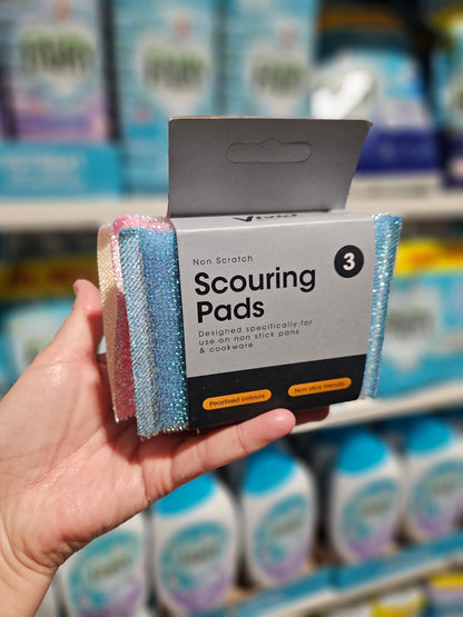 Vivid Pearl Non-Scratch Scouring Pads 3pk