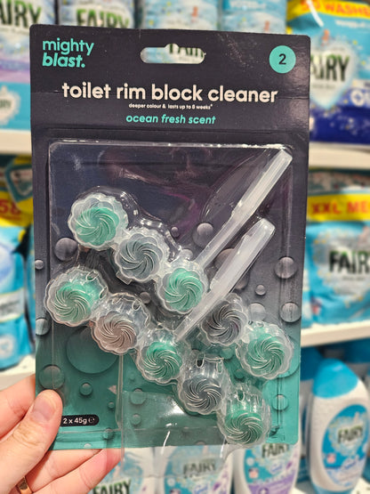 Mighty Blast Toilet Rim Block Cleaner Ocean Fresh 2x45g