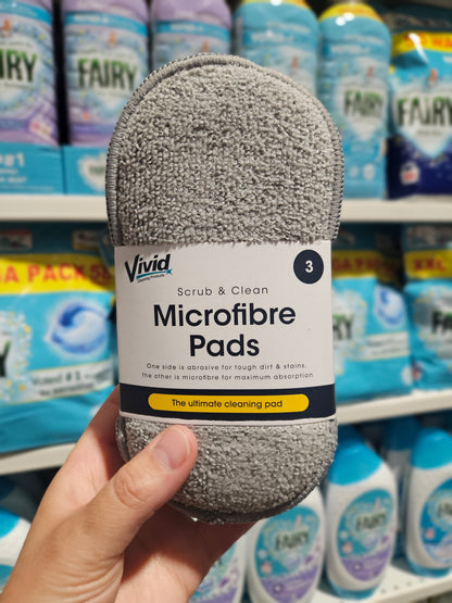 Vivid Scrub & Clean Microfiber Pad 3pk