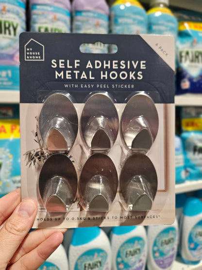 My House & Home Metal Selvklebende Kroker 6pk