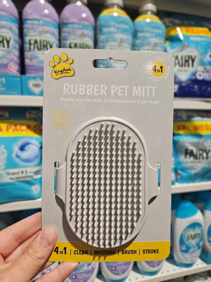 Kingdom 4in1 Rubber Pet Mitt Div.Farger