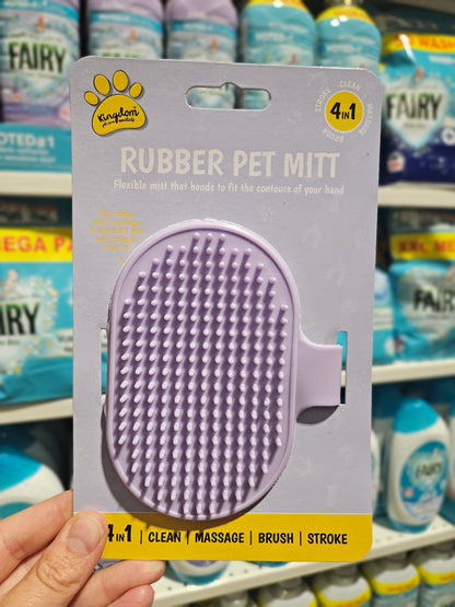 Kingdom 4in1 Rubber Pet Mitt Div.Farger