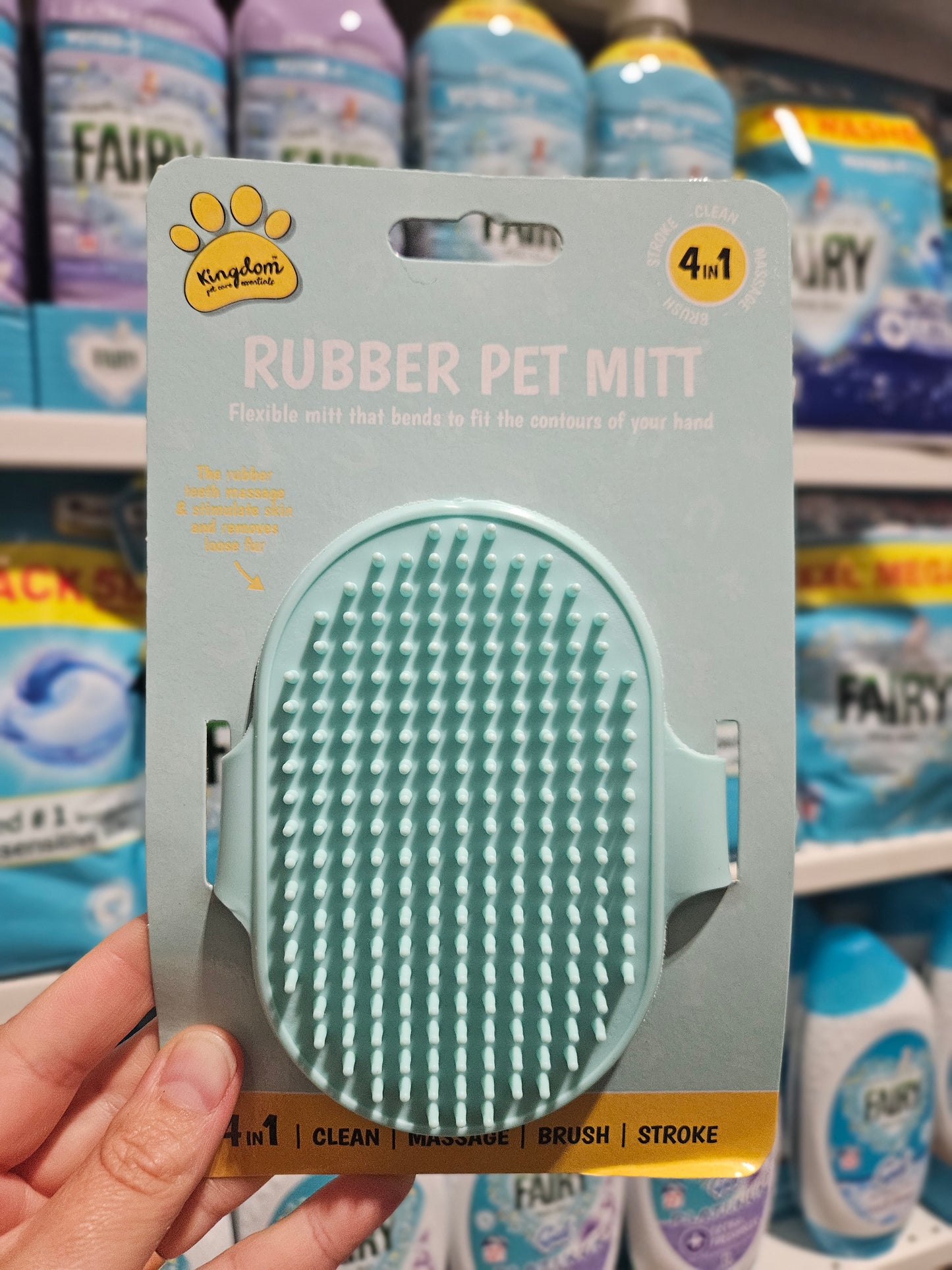 Kingdom 4in1 Rubber Pet Mitt Div.Farger