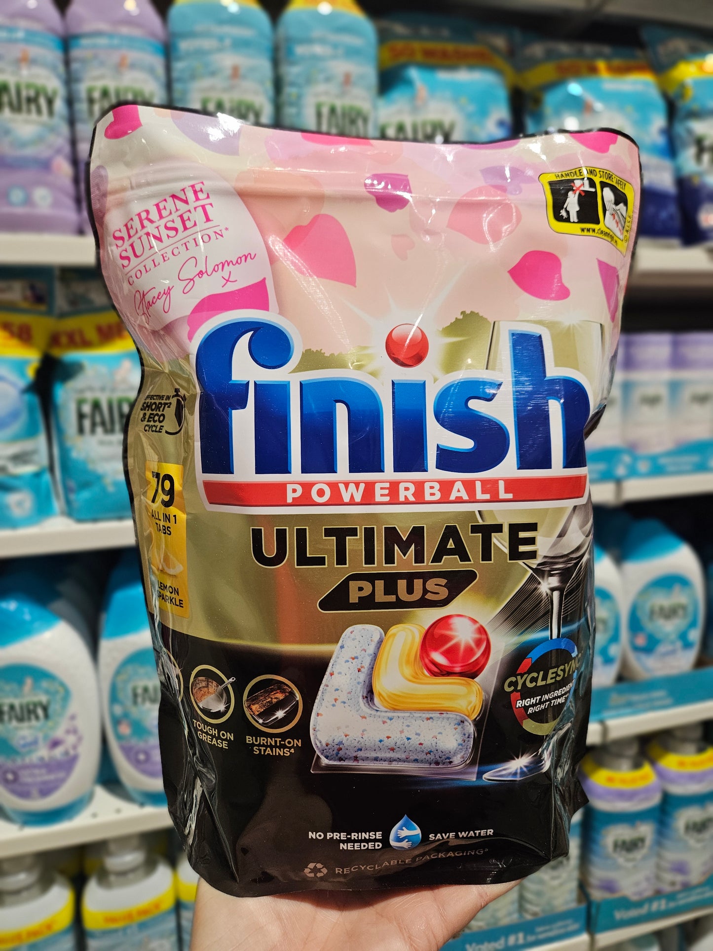 Finish Powerball Ultimate Plus Dishwasher Capsules Lemon Stacey Solomon Collection 79pk