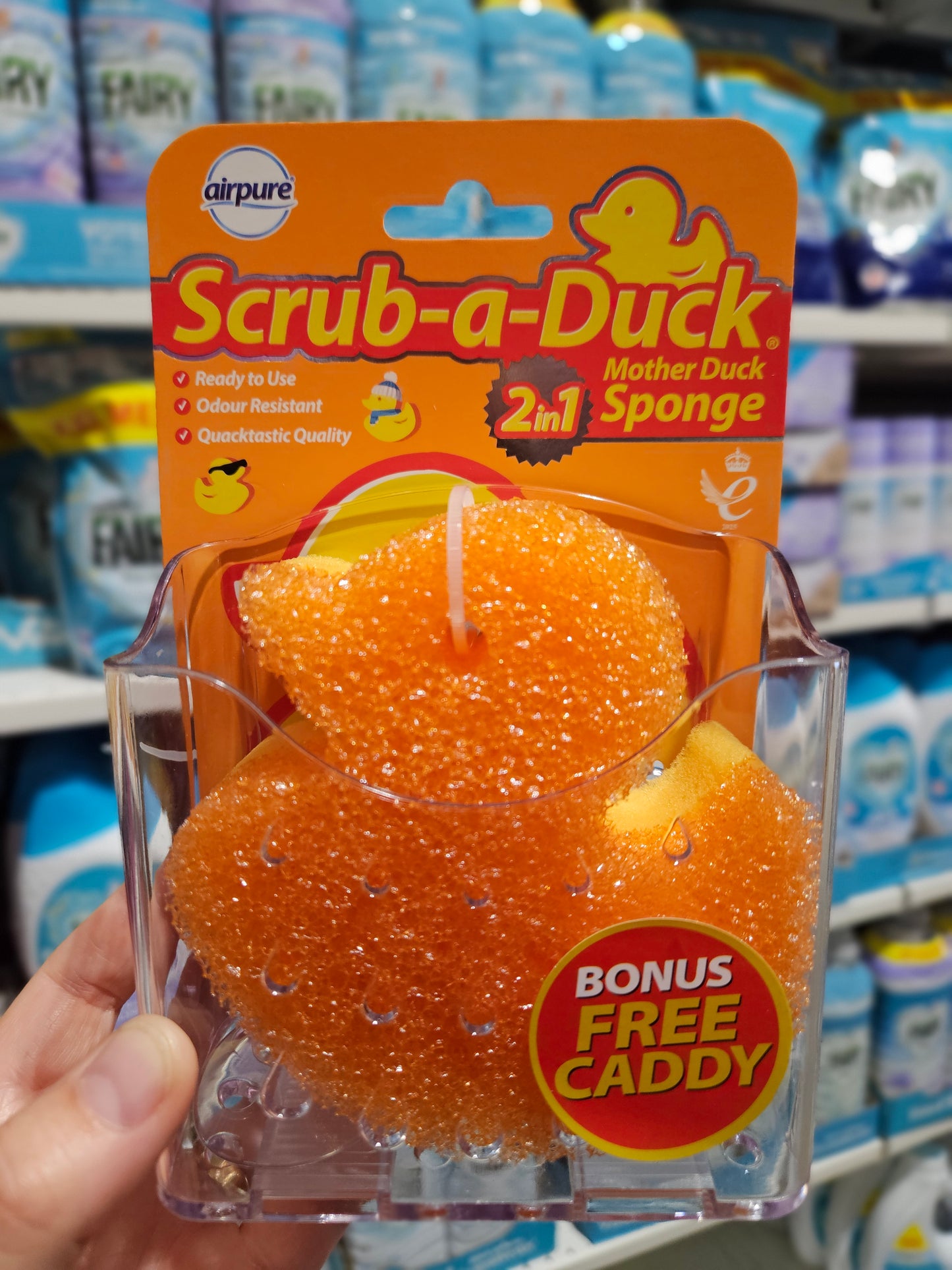 Airpure Scrub-a-Duck Mother Duck Sponge & Caddy