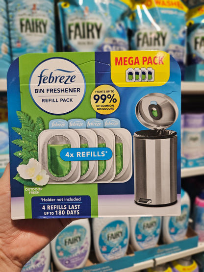 Febreze Bin Freshener Refill Pack Outdoor Fresh 4pk