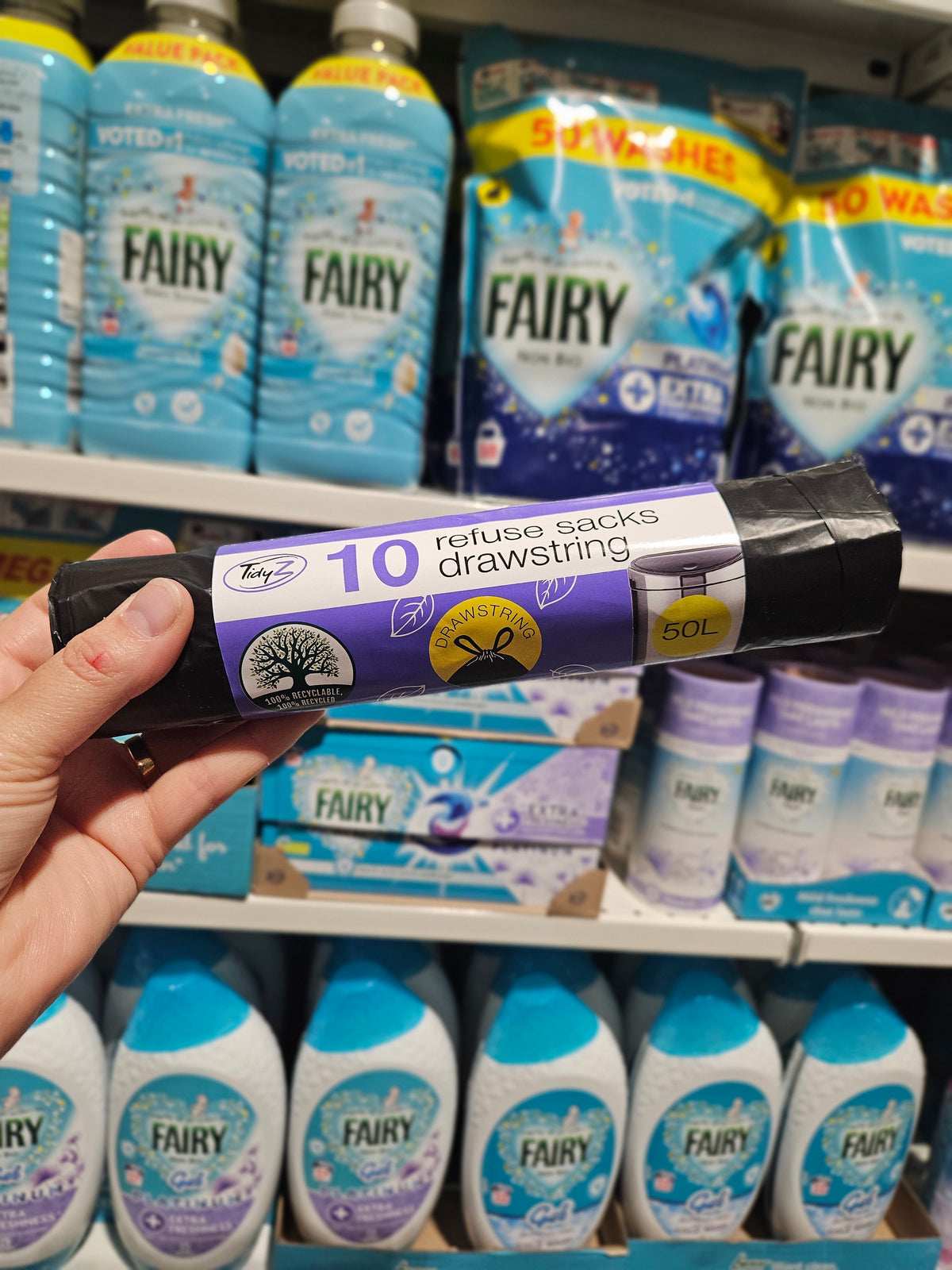 Tidyz Søppelposer med Knytehåndtak 100L 10pk