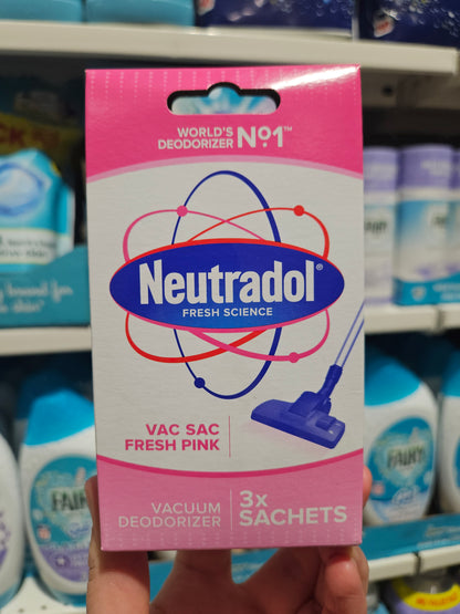 Neutradol Vac Sac Fresh Pink Vacuum Deodorizer 3pk